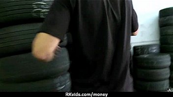 Sexy teen nails her butt on hard dick for cash 1