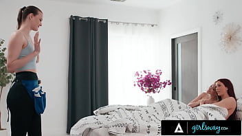 Redhead milf invites maid for threesome