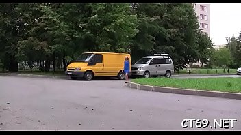 Filthy whore gladly opens her face gap to collect cum on her face