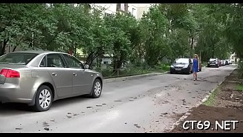 Filthy whore gladly opens her face gap to collect cum on her face