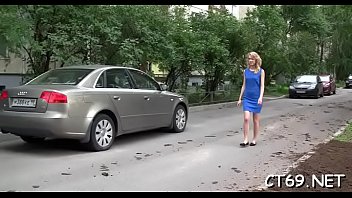 Filthy whore gladly opens her face gap to collect cum on her face