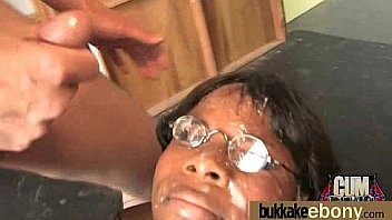 Ebony babe sucks too many white cocks 18