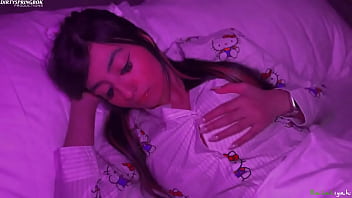 My silky hello kitty pyjamas that my parents bought me for christmas have been making me feel so horny that i can't fall a