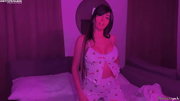 My silky hello kitty pyjamas that my parents bought me for christmas have been making me feel so horny that i can't fall a