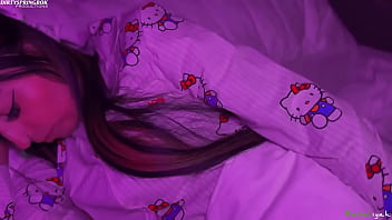 My silky hello kitty pyjamas that my parents bought me for christmas have been making me feel so horny that i can't fall a
