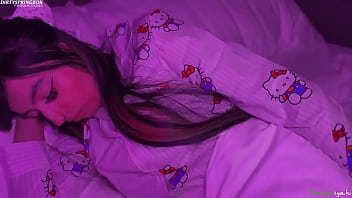 My silky hello kitty pyjamas that my parents bought me for christmas have been making me feel so horny that i can't fall a