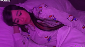 My silky hello kitty pyjamas that my parents bought me for christmas have been making me feel so horny that i can't fall a