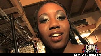 Nasty black girl grouped and facialed 14