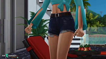 Beautiful sex of lovers in a villa sims 4