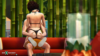 Beautiful sex of lovers in a villa sims 4