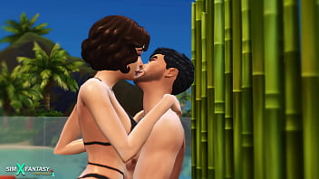 Beautiful sex of lovers in a villa sims 4