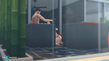 Beautiful sex of lovers in a villa sims 4