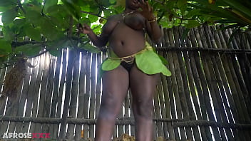 Busty african witch grinding her thick body in ritual dance and cleansing in sacred water