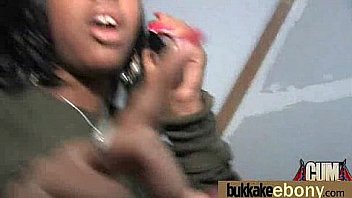 First time ebony with a group of white dicks 21