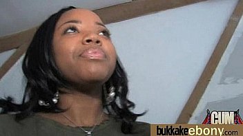 First time ebony with a group of white dicks 21