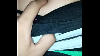 I peck her belly button while she rides me