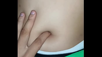 I peck her belly button while she rides me