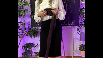 Nylon club sexy mature blonde putting on coffee colored tights