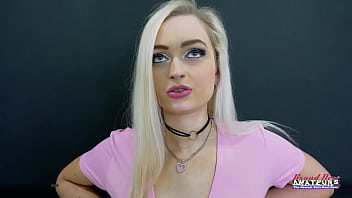 Blonde kinky coed starlette rubs her wet twat and deepthroats a hard boner