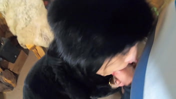 Milfycalla deep blow job while wearing fur coat and shiny boots preview