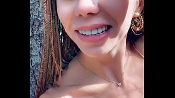 Wild sex outdoors during a walk in the woods