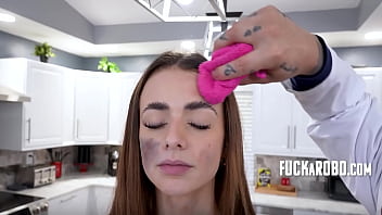 Petite robot lets owner fuck her and freeuse her after he saved her from dumpster