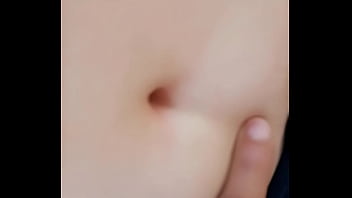 Playing with her belly button in the park part 2