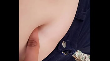 Playing with her belly button in the park part 2