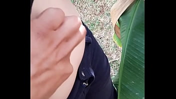 Playing with her belly button in the park part 2