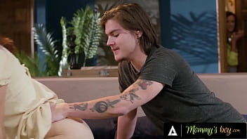 Sexy milf joins a threesome with her stepson and his gf