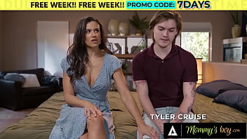 Sexy milf joins a threesome with her stepson and his gf