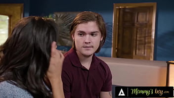 Sexy milf joins a threesome with her stepson and his gf