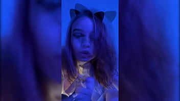 Blowjob and handjob from busty beauty in stockings while playing with domi vibrator