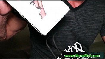 Nuru massage with busty asian masseuse and facial cumshot 10