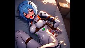 Rei ayanami is tied and fighting for freedom