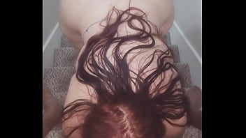 Lucky gurl nikki cakes sucking dick and eating ass on the stairs