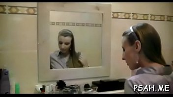 Hot doxy plays with fake schlong