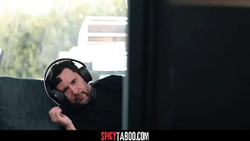 Sexy step niece caught her pervy step uncle masturbating on the couch