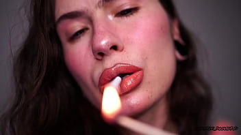 Drool collector smoking nude lips