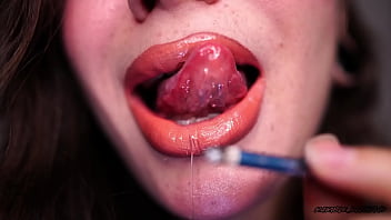 Drool collector smoking nude lips