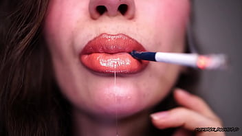 Drool collector smoking nude lips