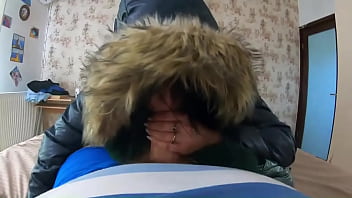 Preview milfycalla deep blow job while wearing fur hooded puffer jackets 202 i really like to suck cock while wearing fu