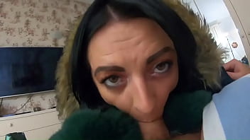 Preview milfycalla deep blow job while wearing fur hooded puffer jackets 202 i really like to suck cock while wearing fu