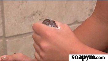 Babe gives erotic soapy massage 4