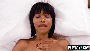 Ebony cougar jenna fox opens up during an interview and masturbates