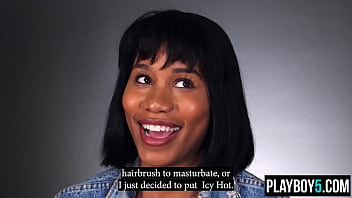 Ebony cougar jenna fox opens up during an interview and masturbates