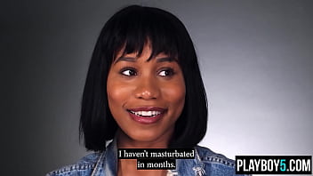 Ebony cougar jenna fox opens up during an interview and masturbates