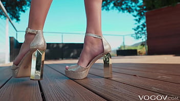 Horny slut chanel grey in pink outfit squirts on huge cock vogov