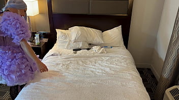 Dominatrix Makes Roommate Wear Sissy Dress thumbnail