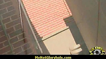 Hottie sucks and fucks black cock for cusmhot at gloryhole 14